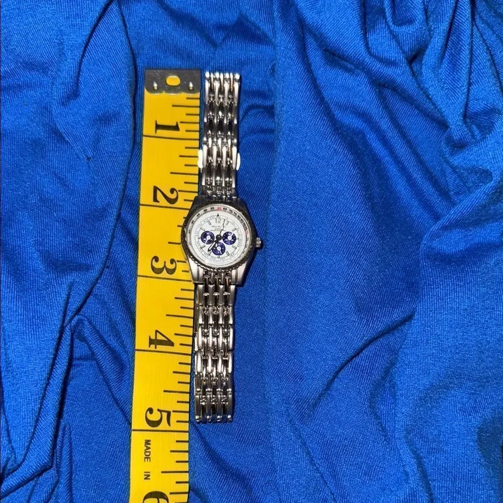 Vellaccio Silver Watch with Blue Accents